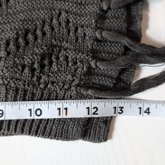 Autumn Cashmere Knit Sweater Vest Womens S Gray Fringe Sleeveless Boho Chic - Picture 8 of 11